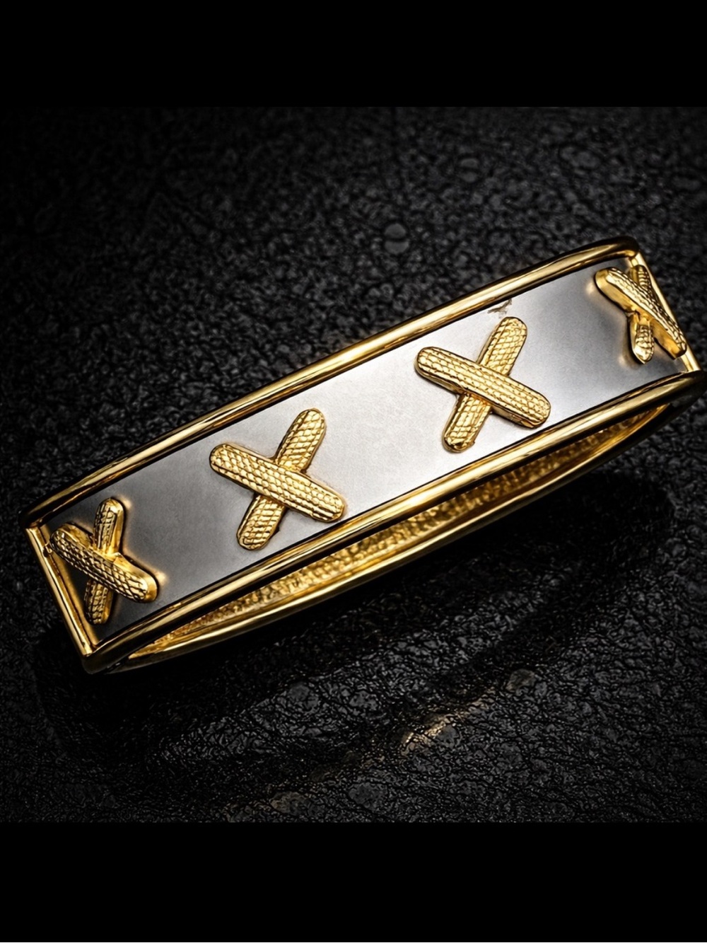 gold silver brushed polished statement ladies 
Designer jewelry bangle bracelet